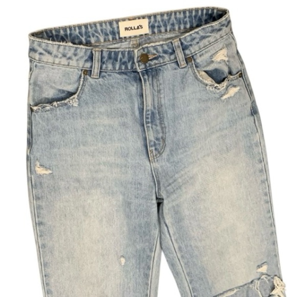 ROLLA’s Eastcoast High Rise Flare Jeans in Lightwash Blue Denim Size 26 - Picture 2 of 8